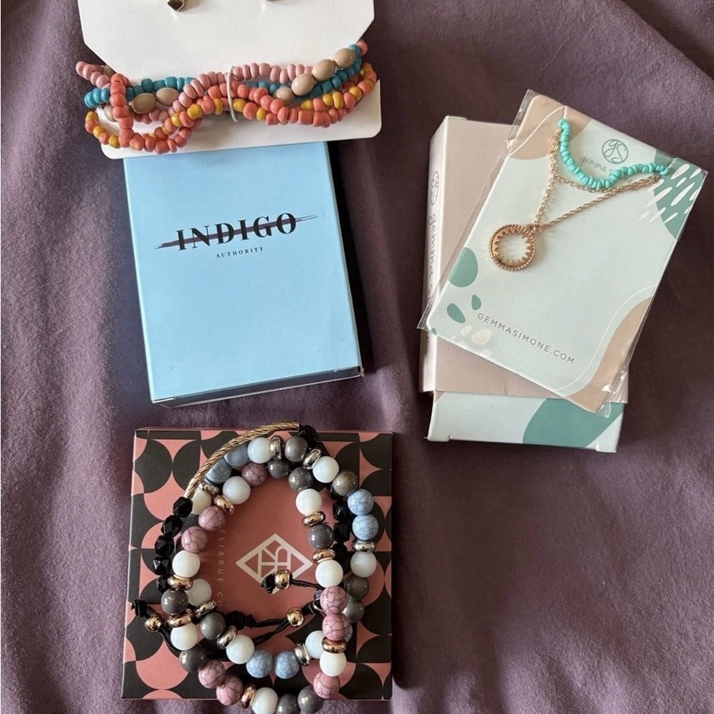 Colorful Beaded Bracelets and Necklace Set